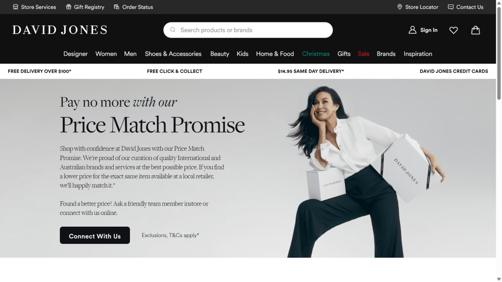 david jones price match promise

